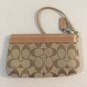 Coach Bags - Coach | Brown and Tan Zipper Wristlet Coach Bags - Coach | Brown and Tan Zipper Wristlet